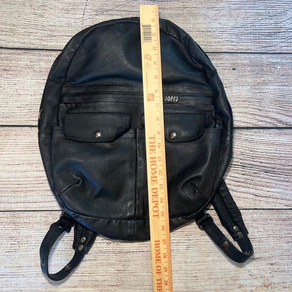 Joey Black Leather Round Backpack main image 9